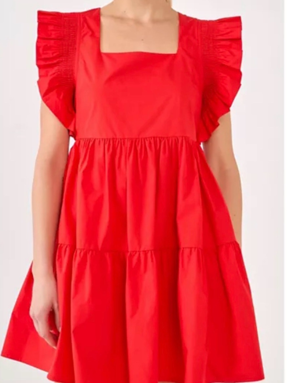 English Factory Women's Ruffled Dress with Smocking Detail Size Small